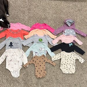 Baby Girl 3-6 Month Long Sleeve Bodysuits